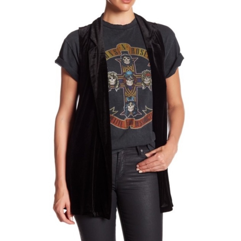 Black velvet vest